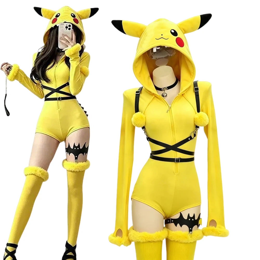 Yellow Mouse Hooded Jumpsuit Costume One-piece Main image