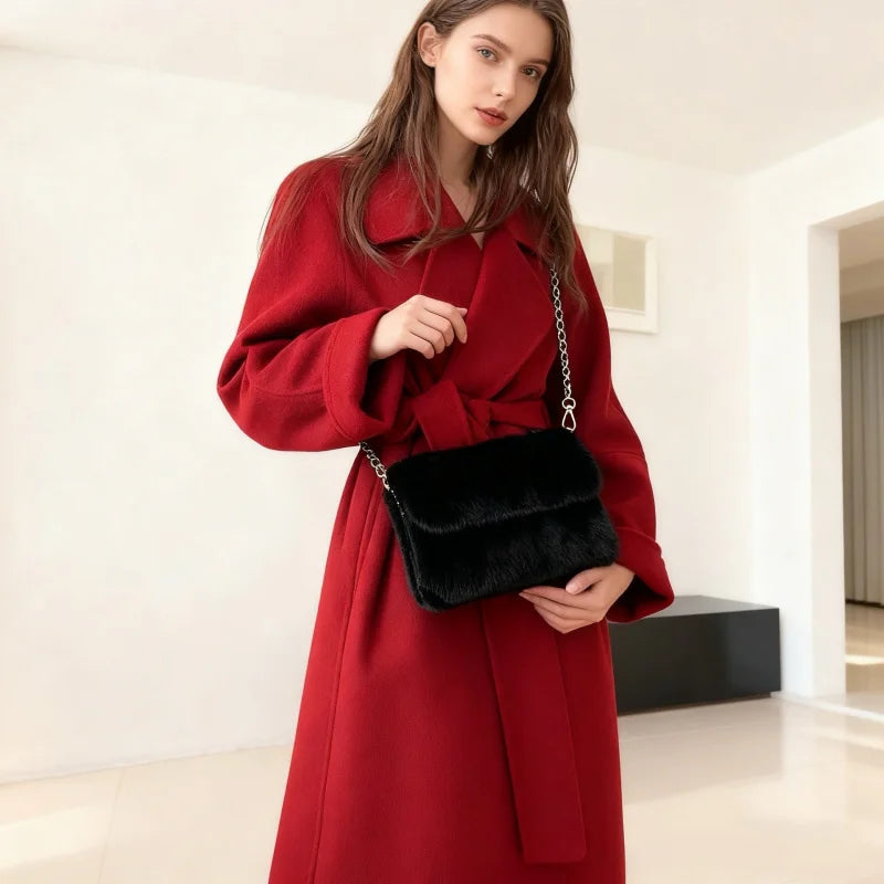Mink Women's Bag Luxury Handbag Women Furry Female Bags For Women's Shoulder Bags Trend 2025 Luxury Bag Designers Crossbody Bags