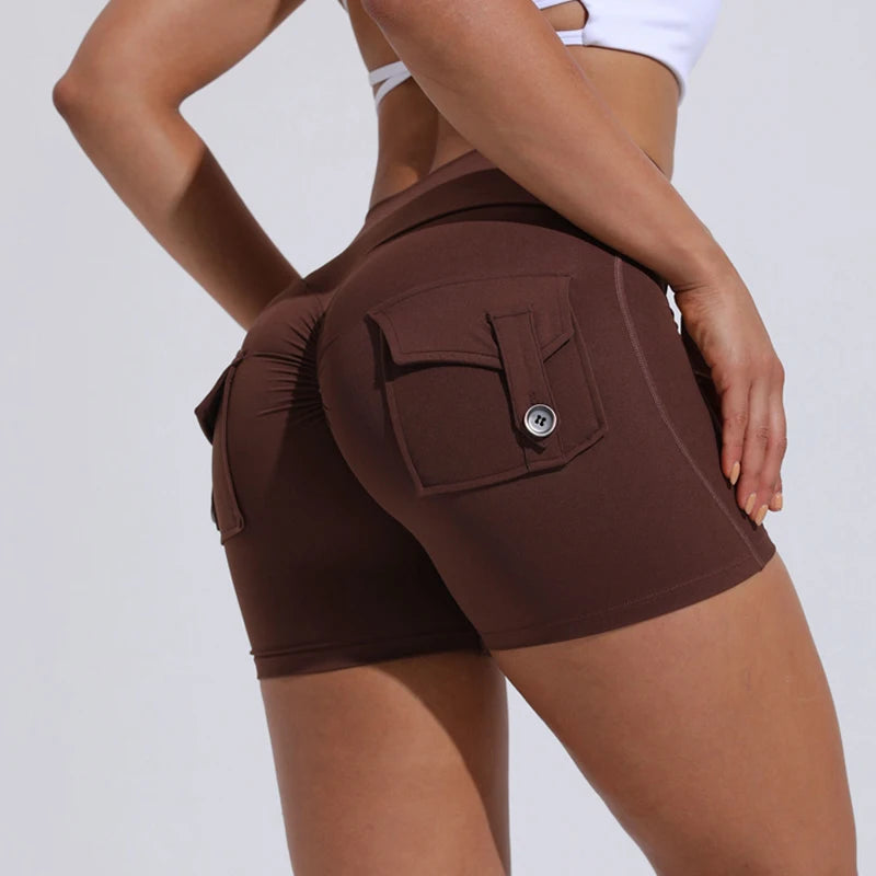 Mira Pocket Scrunch High-Waist Yoga Shorts One-piece Main image