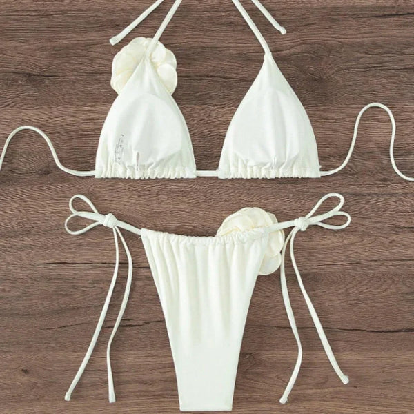 Amara 3D Floral Halter Bikini Two-piece