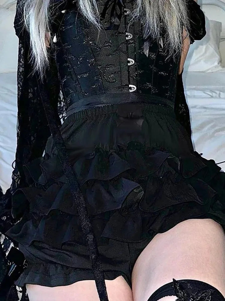 Juniper Lace-Bow Gothic Skort One-piece