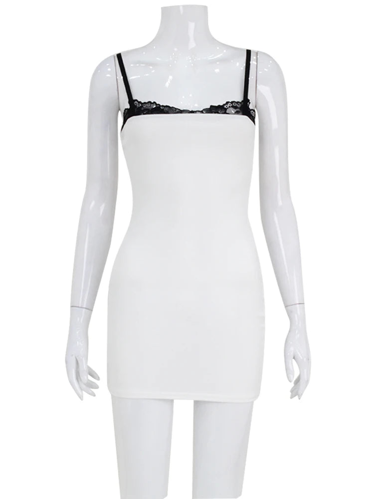 Petronella Lace-Trim Cami Bodycon Mini Dress