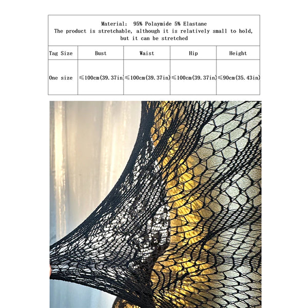 Brielle Hollow-Out Fishnet Beach Cover-Up One-piece