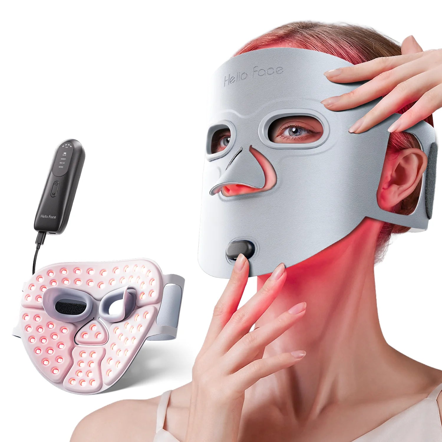 Wireless LED Red Light Therapy Face Mask – Rechargeable 660nm & Near Infrared Light for Radiant Skin