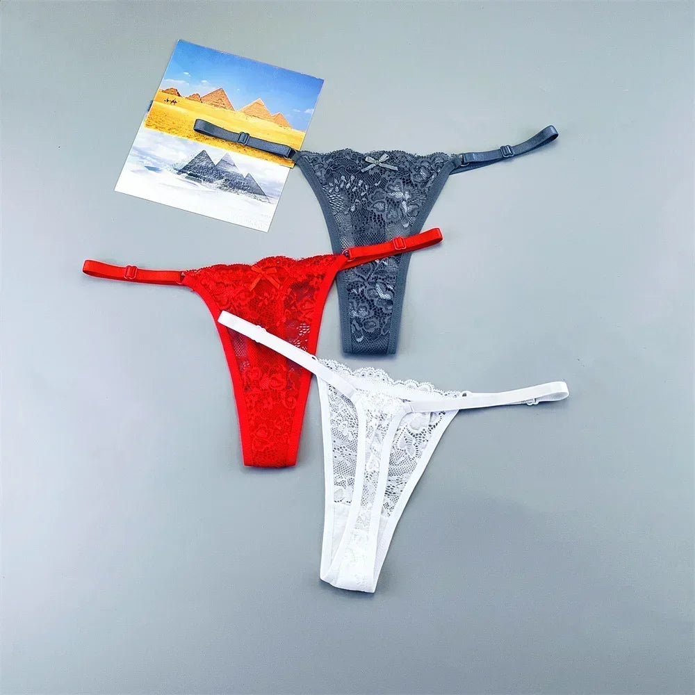 Celestine Adjustable Lace Thong Pack Lingerie 3-piece