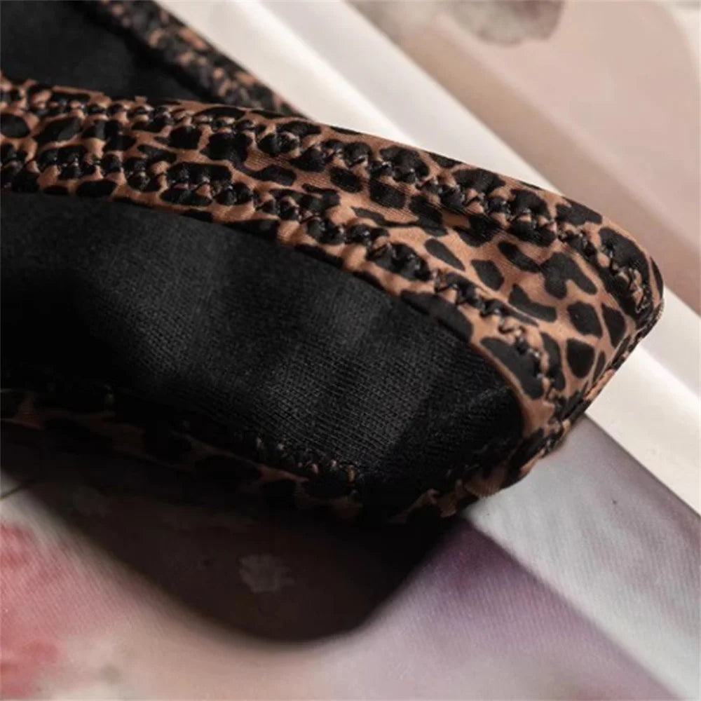 High Slit Spring/Summer New Leopard Print Thong for Women Sexy Ice Silk Seamless Underwear One-piece Fitness Plus Size G-strings