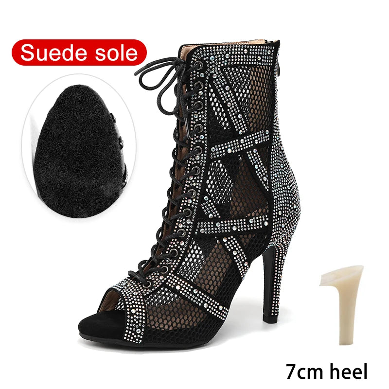 Nova Rhinestone Stiletto Latin Dance Boots Main image