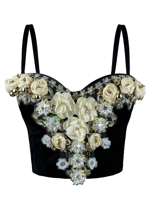 Sexy black rhinestone corset crop top women summer club party tops woman cropped hotwife halter tank top street wear bra bustier