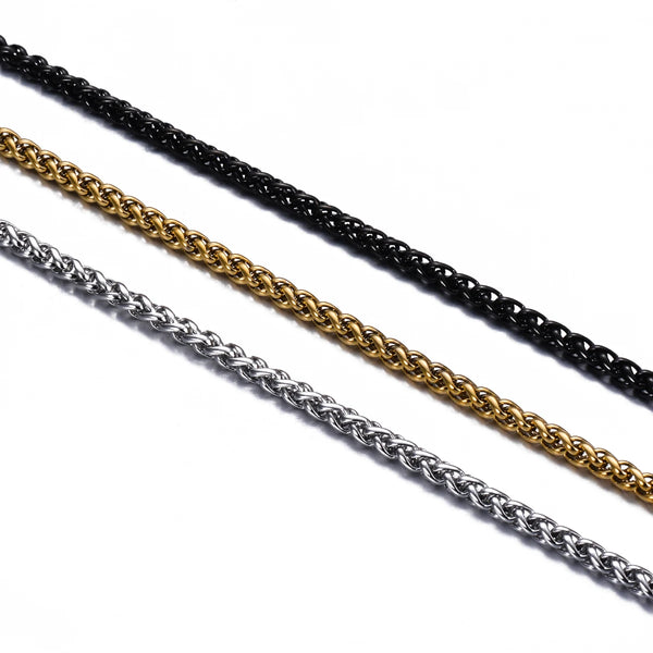 Aureus Stainless-Steel Keel-Link Chain Necklace & Bracelet