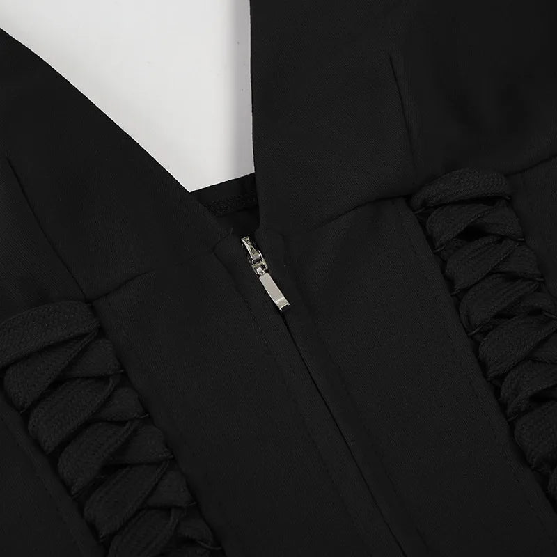 Xanthe Zipper Halter Crop Top One-piece