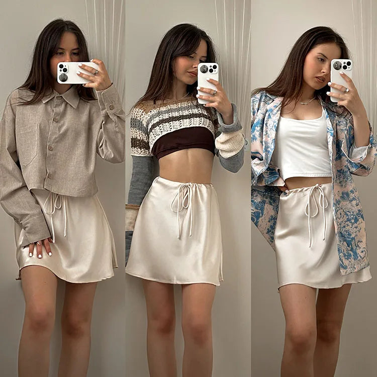Esme A-Line Satin Mini Skirt One-piece