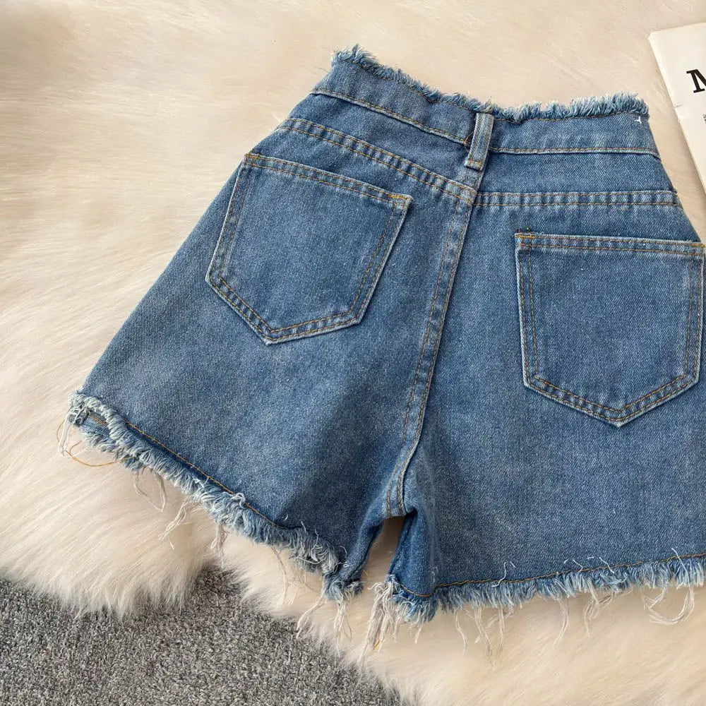 Flora 3D Floral Denim Shorts Apparel One-piece