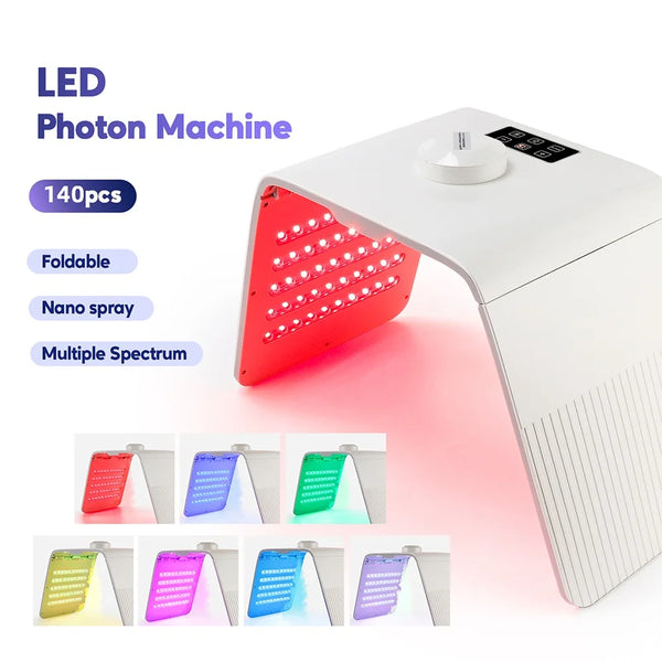 Foldable 7-Color LED Face & Body Light Panel with Mist Sprayer