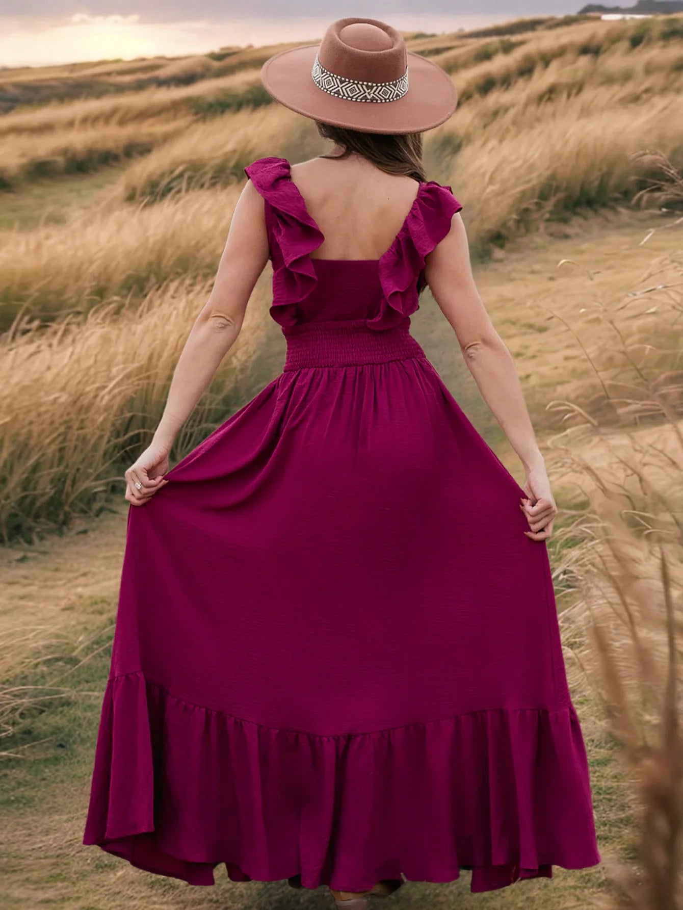 Calliope Ruffled Backless A-Line Maxi Dress Secondary image