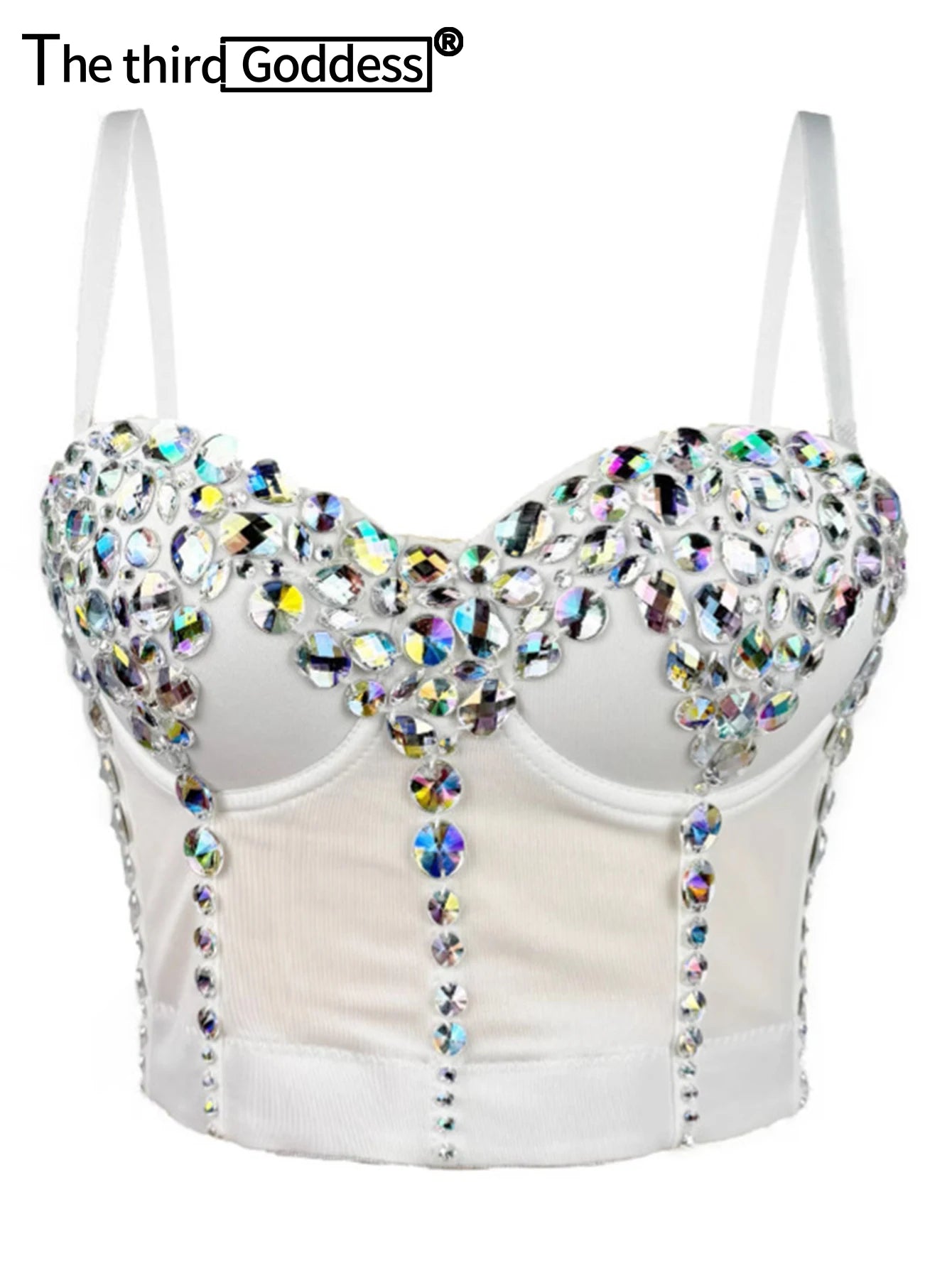 Sexy halter corset crop top women clothing summer cropped rhinestone bustier bra tank top hotwife rave outfits club party tops