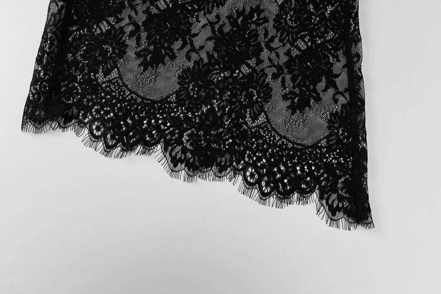 Cecelia Midnight Lace Asymmetry Sleeveless Midi Dress