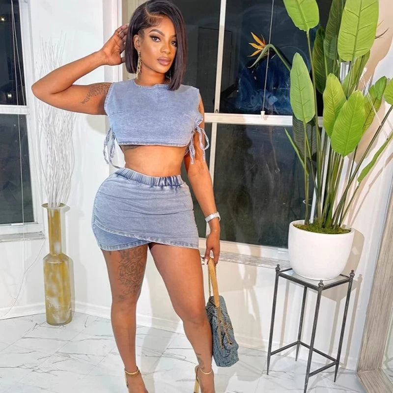 Daria Denim Vest & Mini Skirt Two-piece Secondary image