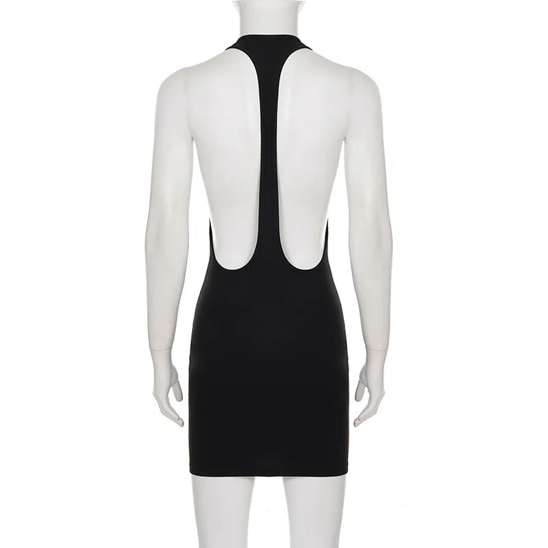 Ofelia Halter Racerback Backless Bodycon Mini Dress