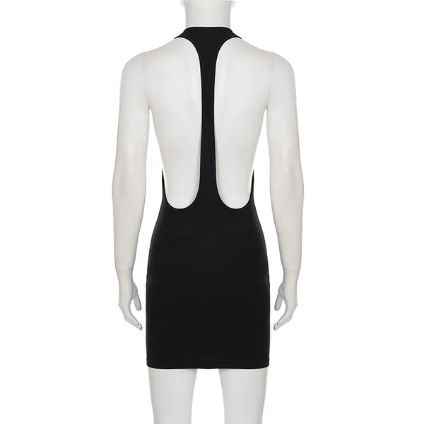 Ofelia Halter Racerback Backless Bodycon Mini Dress
