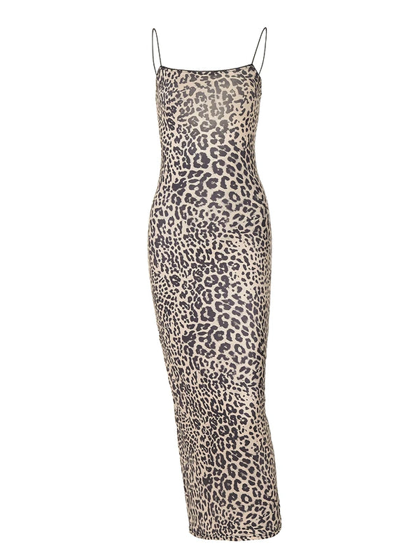 Mila Leopard Cami Bodycon Midi Dress