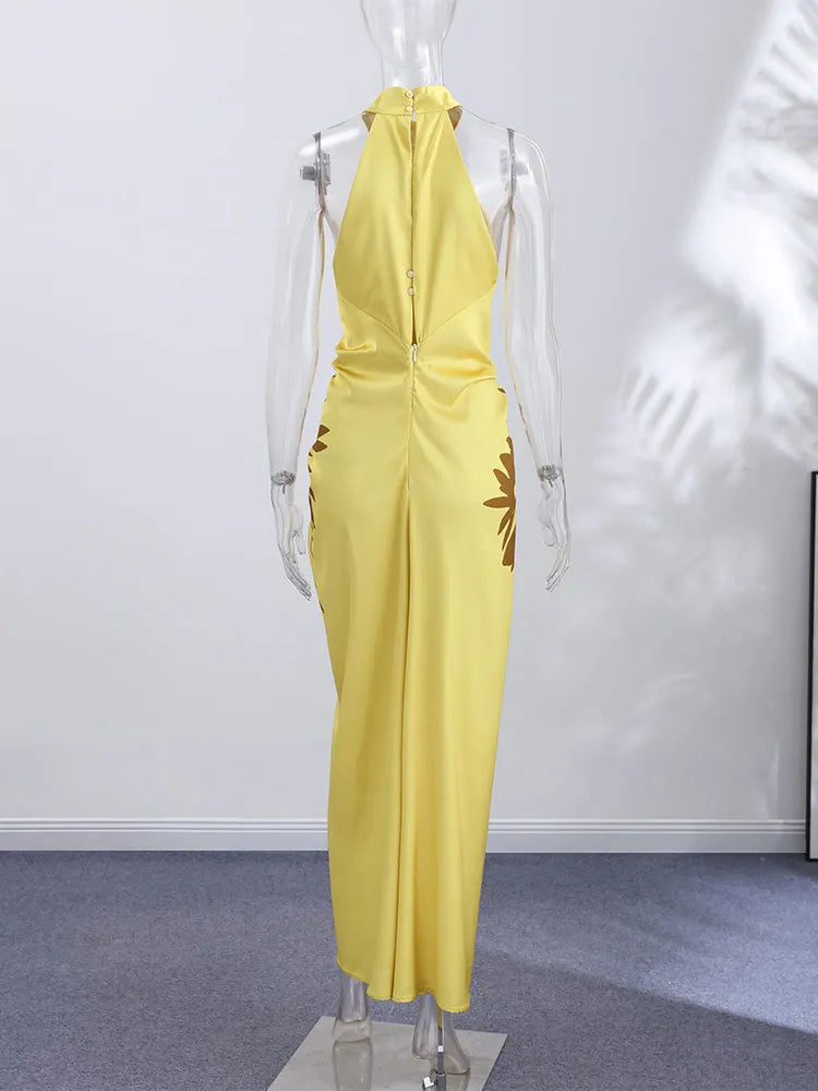 Violette A-Line Satin Maxi Dress