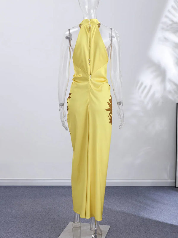 Violette A-Line Satin Maxi Dress
