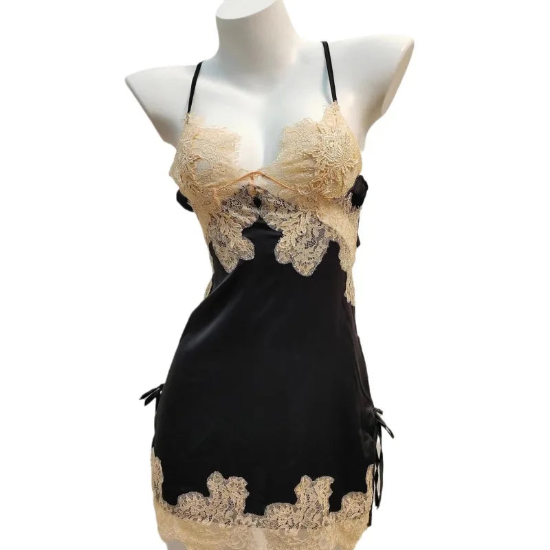 Farrah Lace Satin Nightgown One-piece