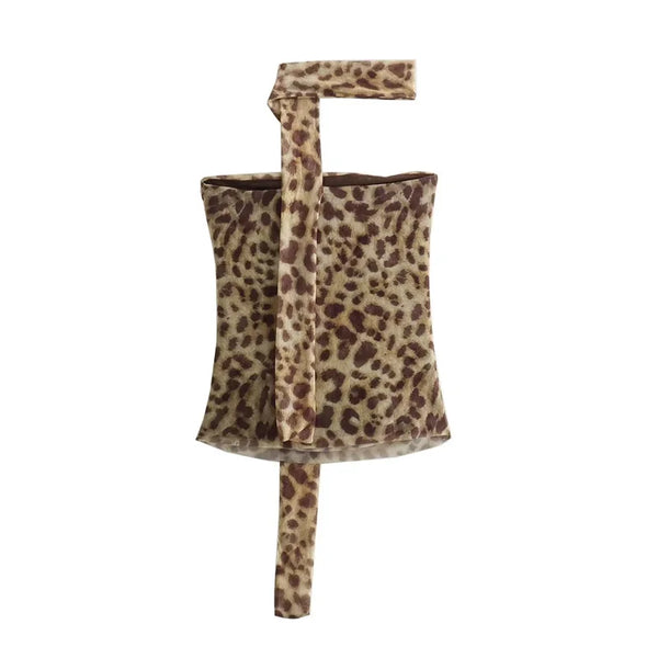 Nahara Leopard Ruched Bandeau Top & Midi Skirt Separates