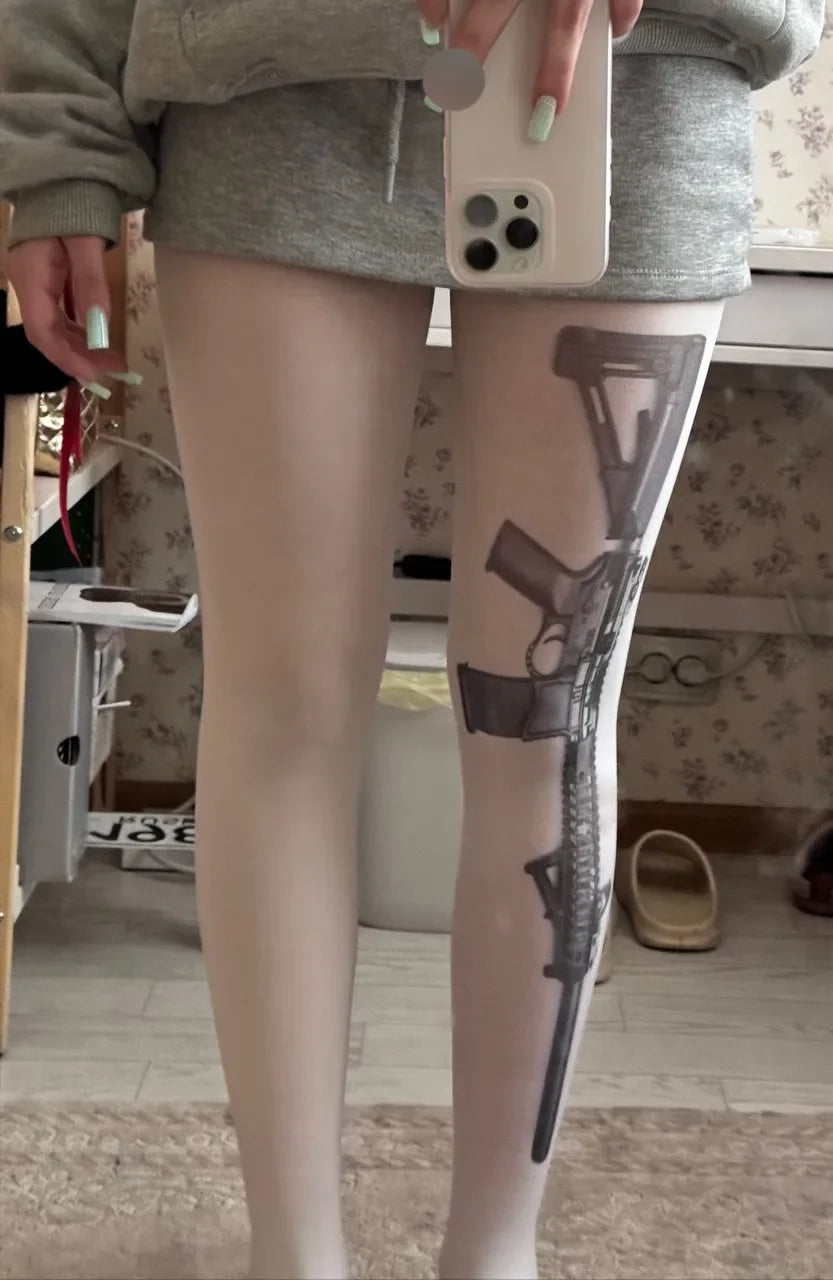 Trigger Graphic Sheer Pantyhose
