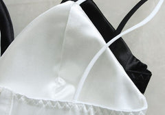 Silk Cami Tank Tops Women&#39;S Camisole Spaghetti Strap Women V Neck White Black Sleeveless Streetwear High Street With Chest Pad