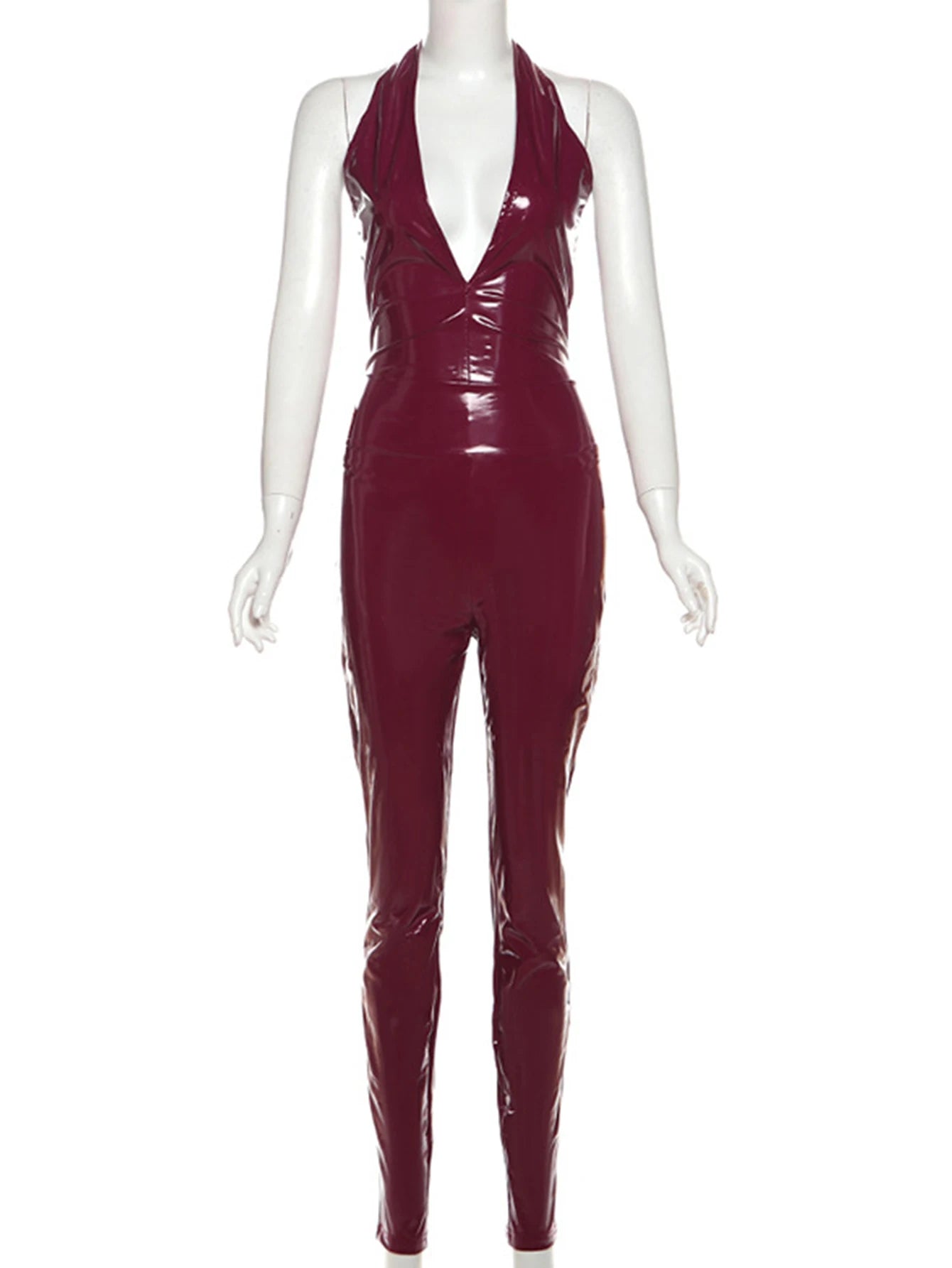 Nyx PU-Leather Backless Jumpsuit One-piece