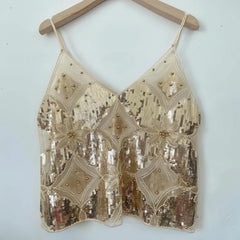 Celestia Noir Sequin Mesh Cami Top One-piece