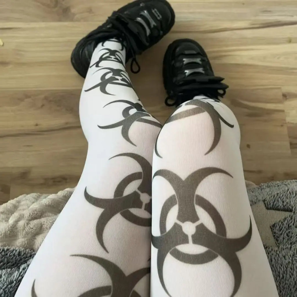 Riot Graphic Punk Thigh-High Socks