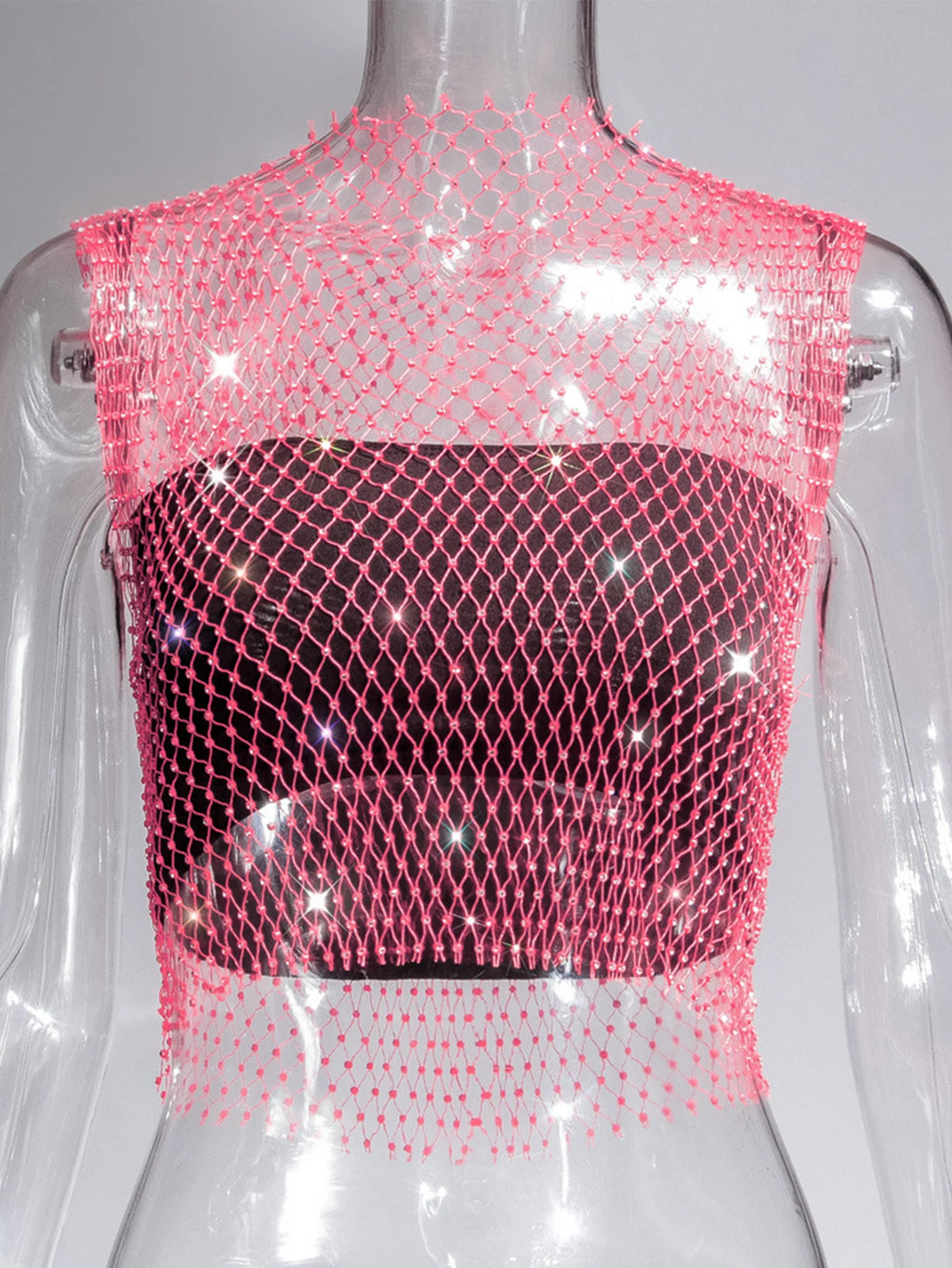 Naomi Rhinestone Mesh Festival Top