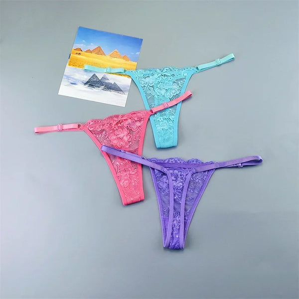 Celestine Adjustable Lace Thong Pack Lingerie 3-piece