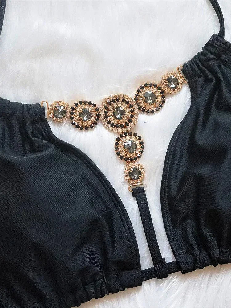Dahlia Rhinestone String Bikini Two-piece
