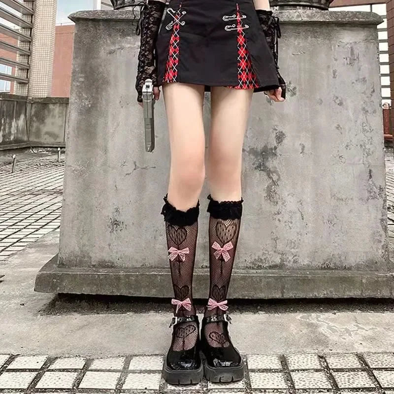 Salem Gothic Cross Fishnet Pantyhose