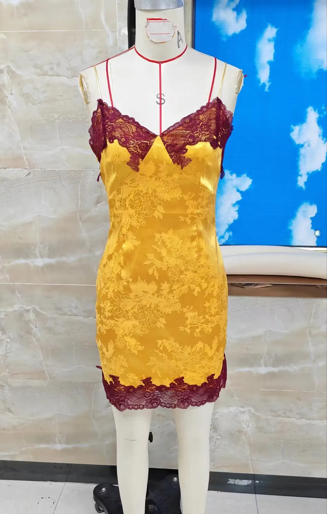 Talia Y2K Lace Spaghetti Strap Slip Dress