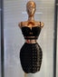 Ilsabet Buckle-Trim Bandage Bustier Crop Top & Pencil Skirt Two-piece