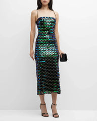 Sofia Sequin Spaghetti Strap Bodycon Maxi Dress