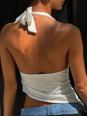 Isabella Halo Ruched Halter Sleeveless One-piece Top