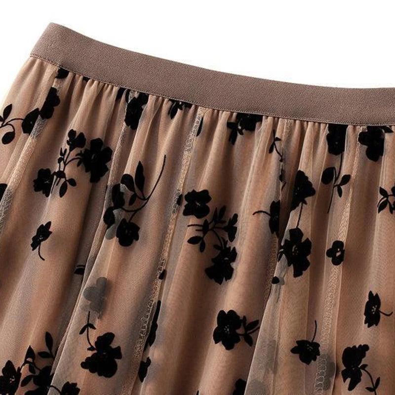 Nadia A-Line Floral Midi Skirt One-piece