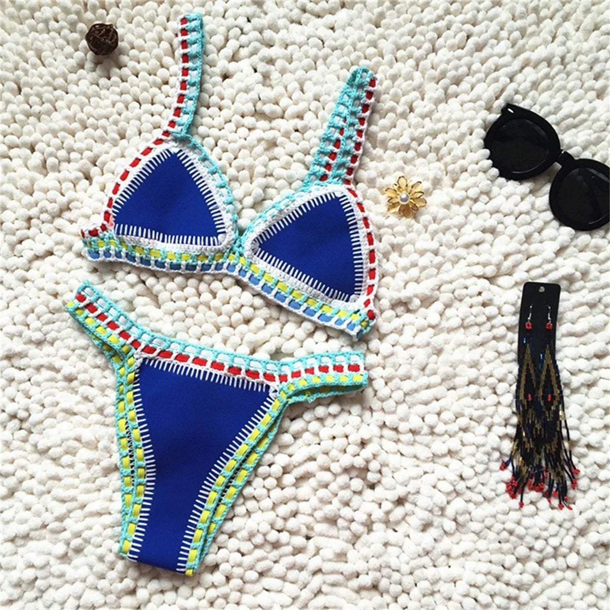 Amalthea Crochet Trim Triangle Micro Bikini Two-piece
