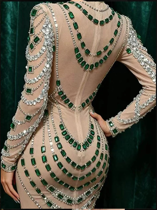 Celeste Rhinestone Strapless Wrap Mini Dress