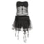 Sophia Gingham Mesh Ruched Two-piece Apparel Set
