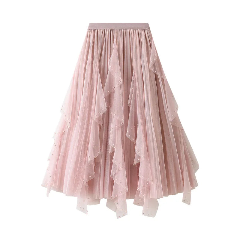 Kiara A-Line Mesh Midi Skirt One-piece