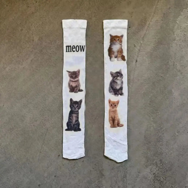 Rebel Mixed-Graphic Thigh-High Socks