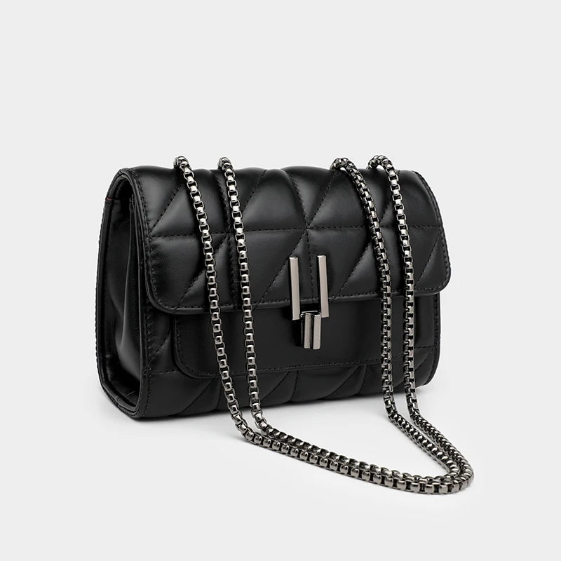 Noir Quilted Tassel Messenger Bag