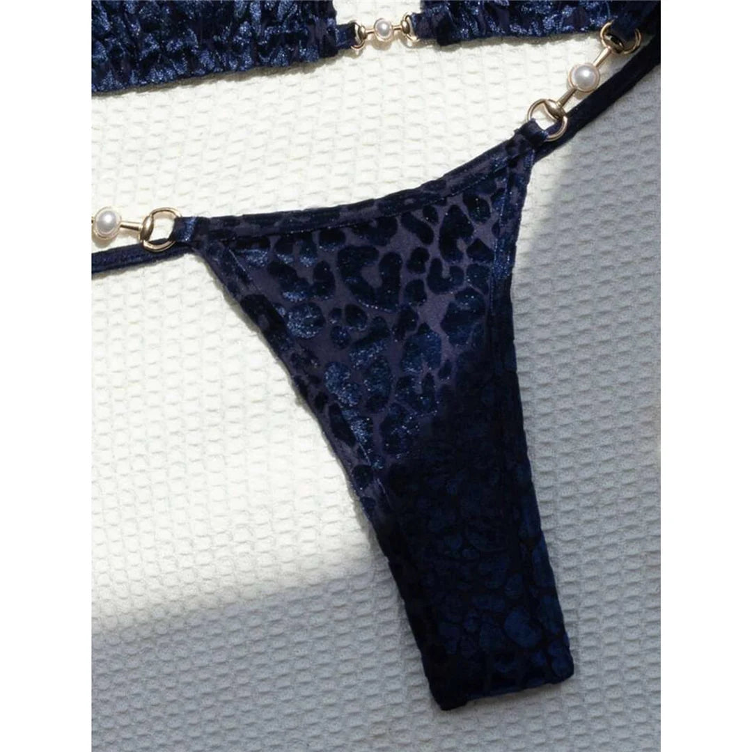 Zuri Leopard Halter Micro Bikini Two-piece