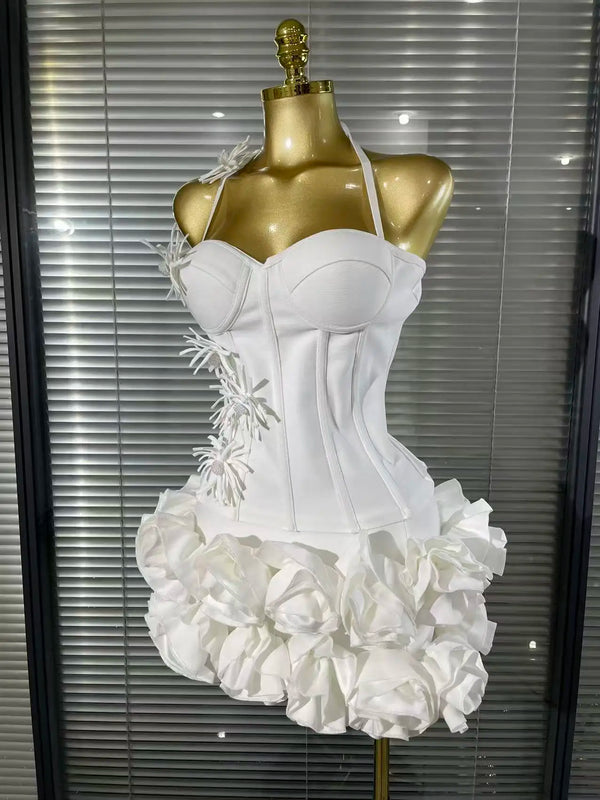 Delphine Strapless Floral Bandage Top & Skirt Two-piece